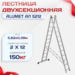 Лестница двухсекционная Alumet Ал 5212 - stroymarket66.ru - Воронеж