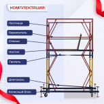 Вышка-тура  ВСП 0.7х1.6, Н-2.8м - stroymarket66.ru - Воронеж