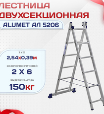 Лестница двухсекционная Alumet Ал 5206 - stroymarket66.ru - Воронеж